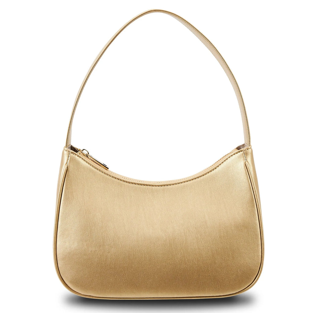 Retro style waterproof shoulder bag in apricot colour with adjustable strap