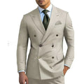 Men's regular fit two-piece suit jacket and trousers in a light business style.