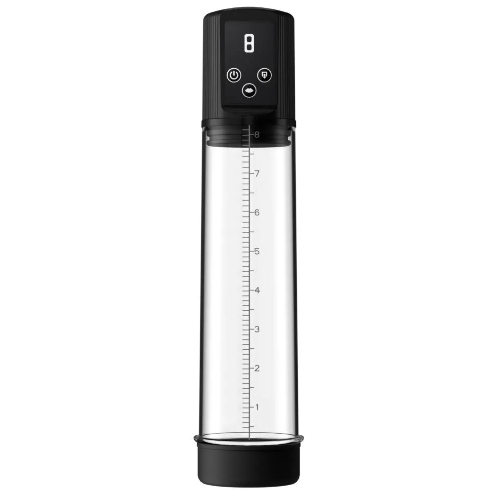 Men's airplane bottle shaped masturbation device with electric pump for negative pressure exercise.