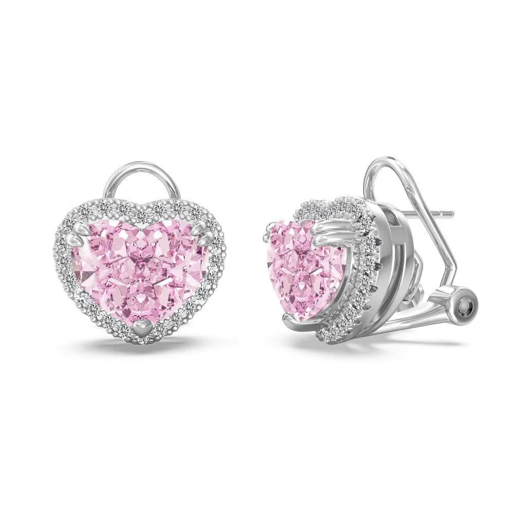 925 sterling silver stud earrings platinum finish floral water droplet pattern for women Korean style