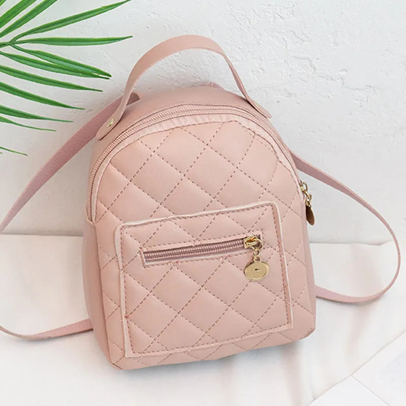 Girls' Korean style embroidered hard backpack in black colour showing sandwich pocket and soft handle
