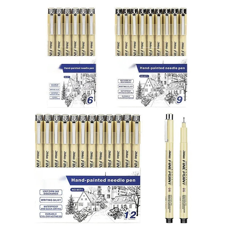Needle drawing pen with syringe cartoon design, 133mm plastic body for art and writing