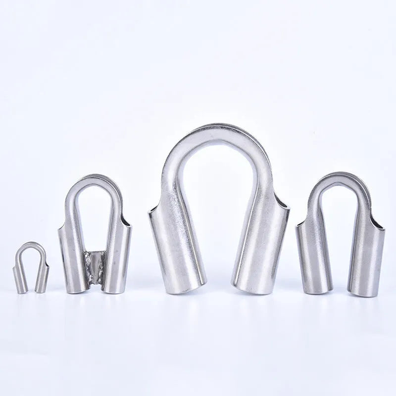 Stainless steel tubular chicken heart ring for pipe and cable support in various sizes