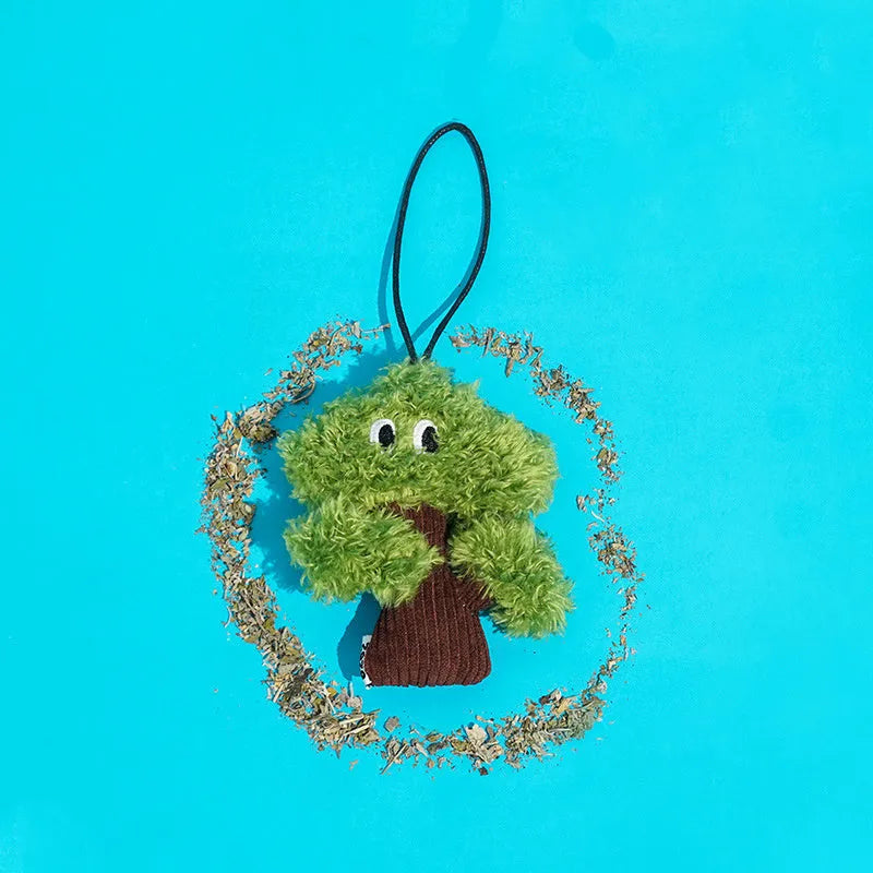 Cat mint toy bag pendant with tease stick in three size options