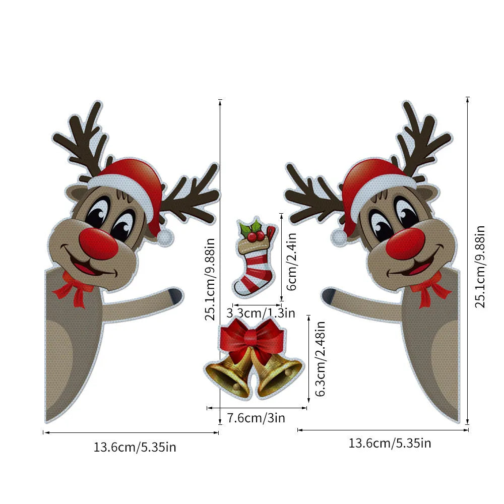 Christmas elk bell magnetic bumper stickers with reflective luminous properties in YFC002 colour