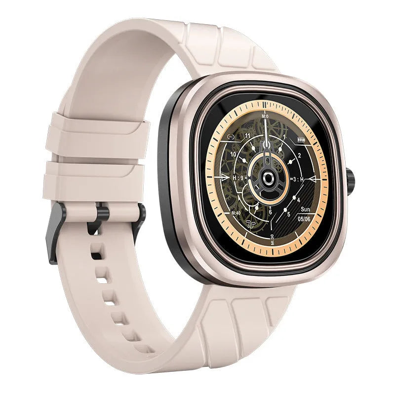 Bluetooth smartwatch with 1.32-inch screen on silicone wristband in black, green, or pink colour