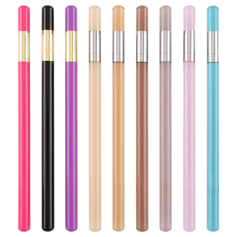 Transparent acrylic eternal mechanical pencil with alloy tip shown in multiple colour options