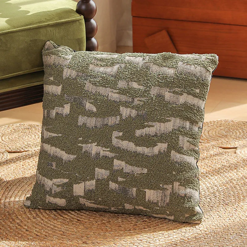 Square jacquard woven pillow cover with detailed floral pattern in a choice of eight colours, 45x45 cm.