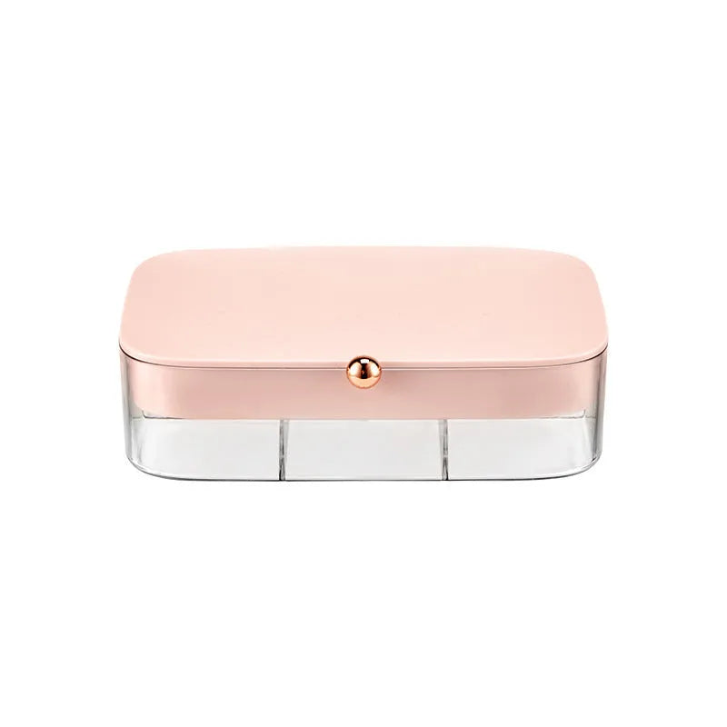 Modern multi-layer jewellery storage box in green colour with dimensions 17x11x4.6 cm