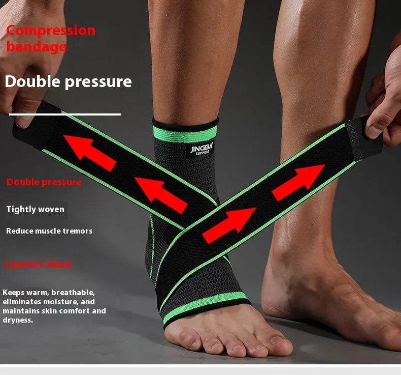 Sports ankle support in black, green, or orange for basketball, running, and mountaineering