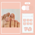 Skin colour J-52 design plastic artificial toe nail stickers with adhesive glue