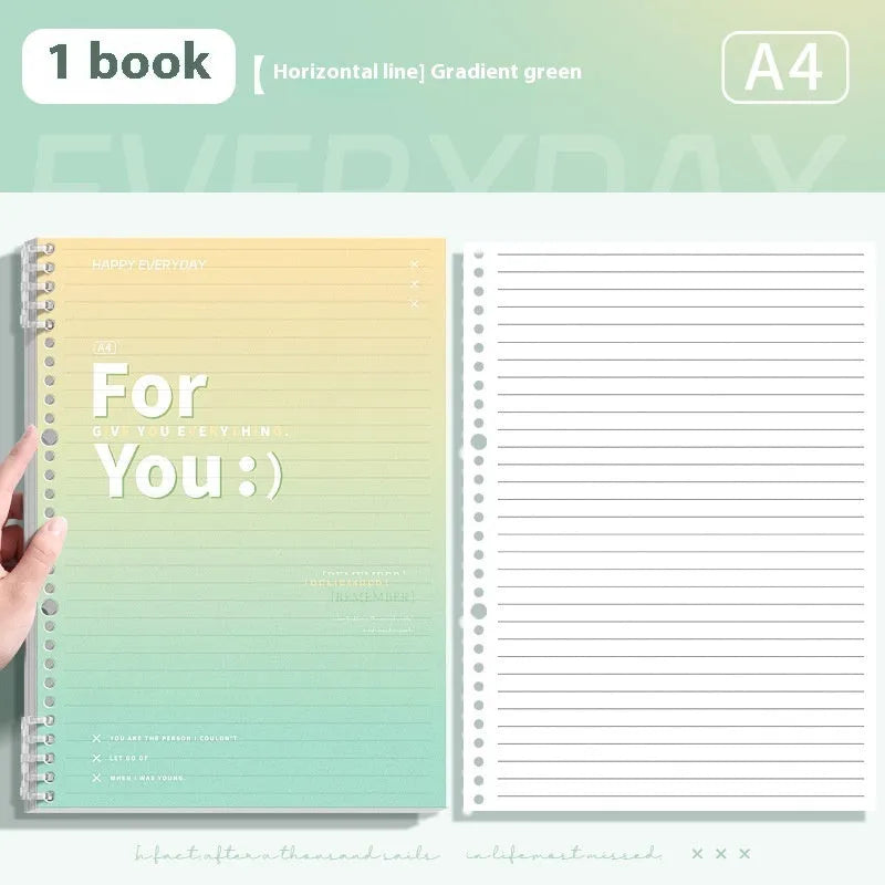 Gradient colour coil notebook with removable spiral binding in A4 and B5 sizes