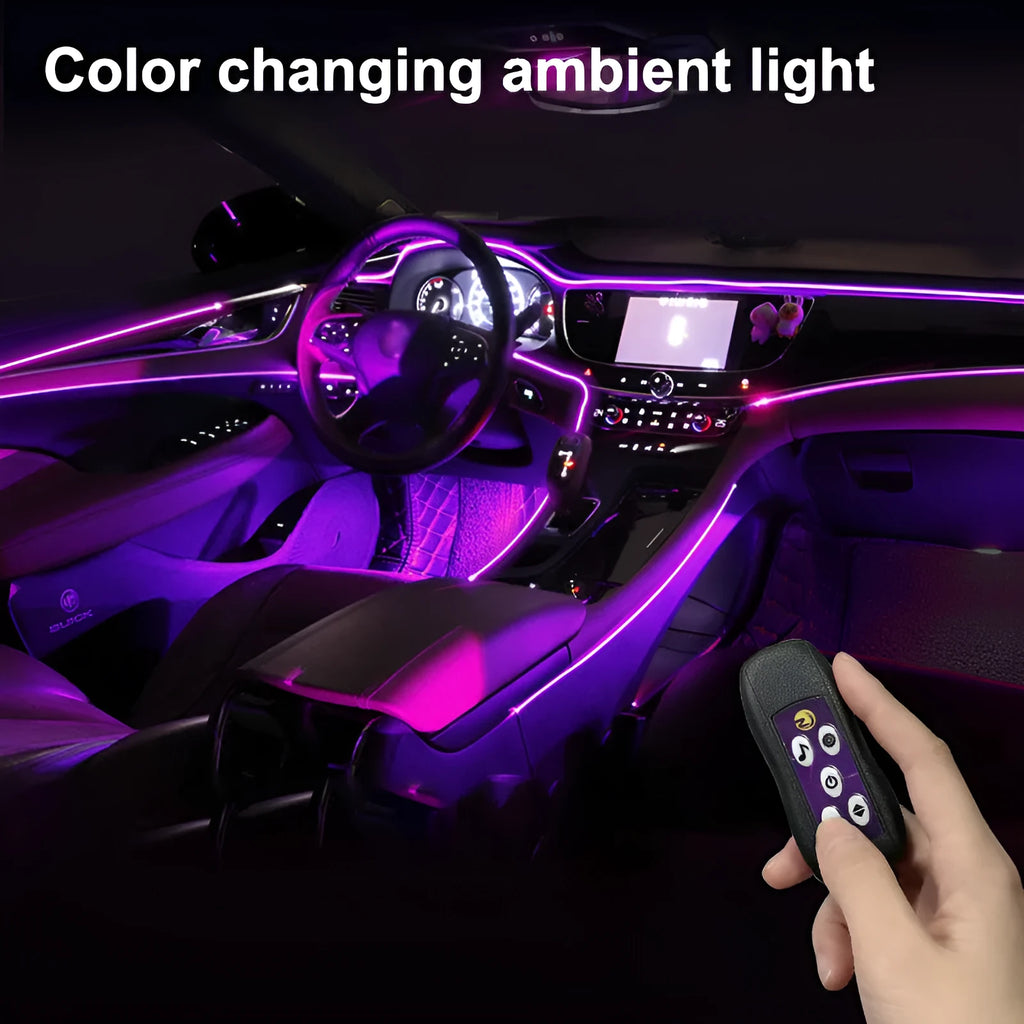 USB-powered flexible LED car ambient light strip for colour-changing dashboard and centre console decoration