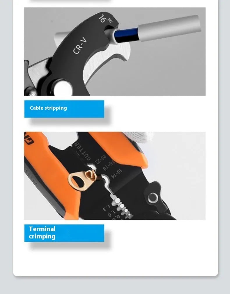Fully automatic wire stripping pliers with 45# steel construction and high-carbon blades