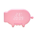Blue or pink multifunctional LED alarm clock with temperature display and USB charging port