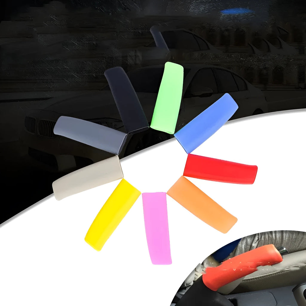 Silicone handbrake sleeve for manual cars in black, grey, beige, red, and blue colours