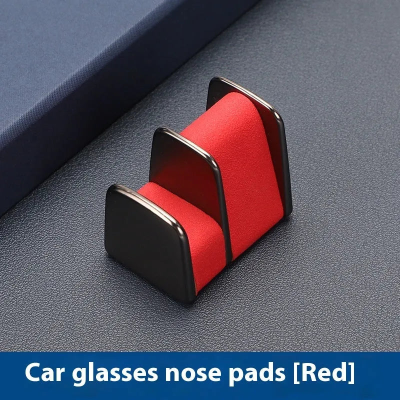 Zinc alloy and leather car dashboard clip for holding sunglasses, in black colour