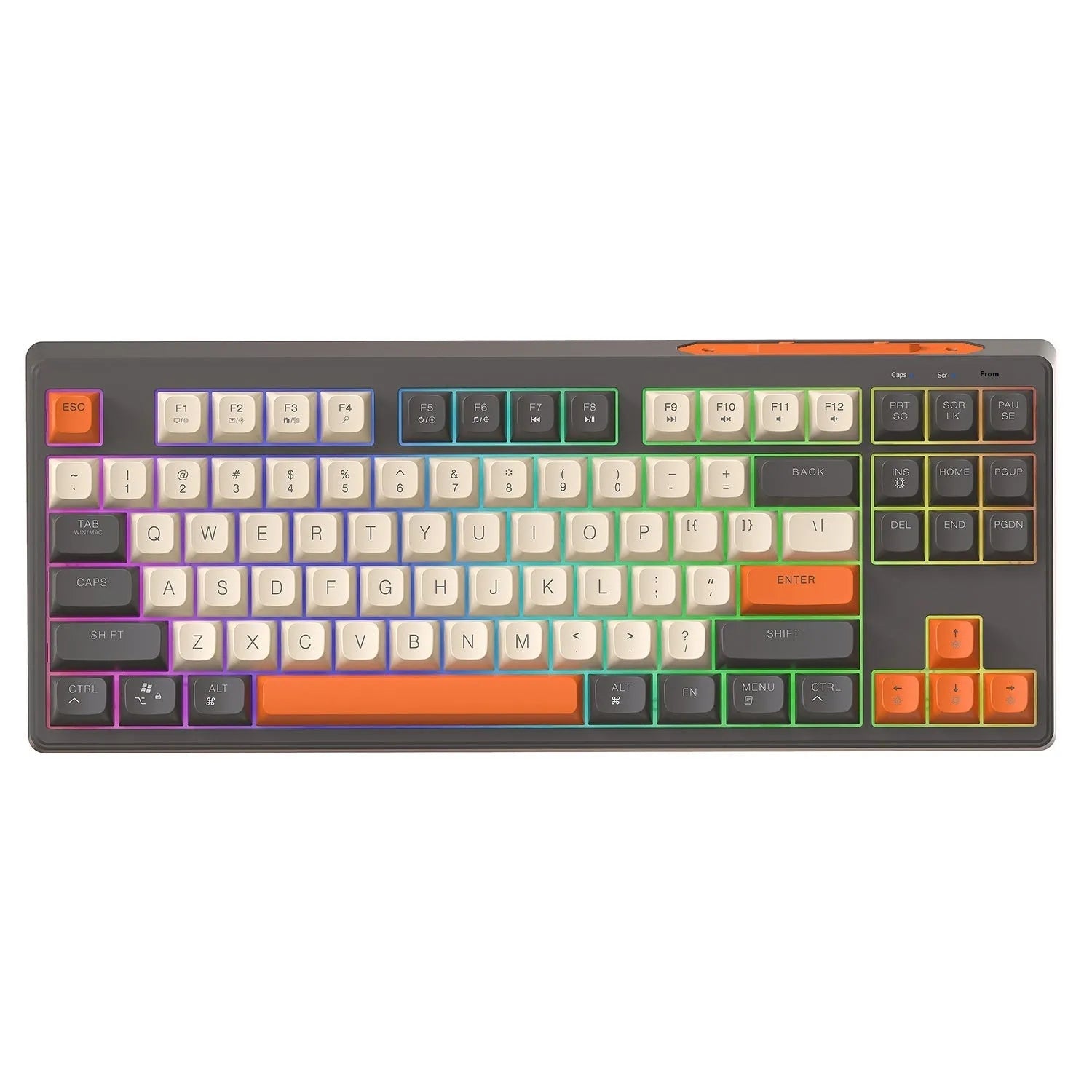 Free Wolf M87 wireless Bluetooth dual-mode mechanical feeling keyboard in selected colour with USB receiver and charging cable