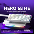 Magnetic axis mechanical keyboard with RGB lighting showing side engraving details