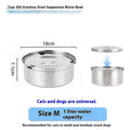 Silver stainless steel large capacity pet drinking water bowl for dogs and cats