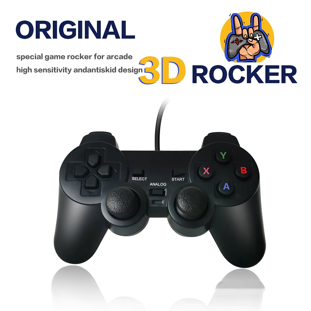 Super ConsoleX wired USB game controller in classic SNES and AC original colour options