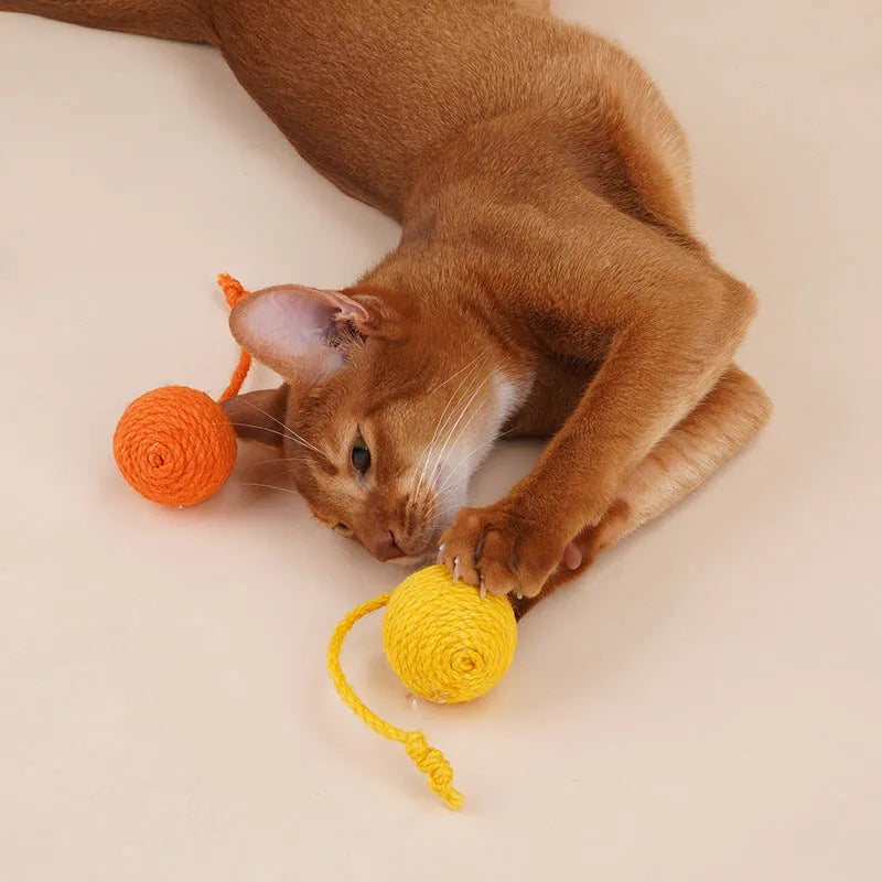 Cat toy set with 255mm teaser wand and catnip ball in blue, green, and multi-colour options