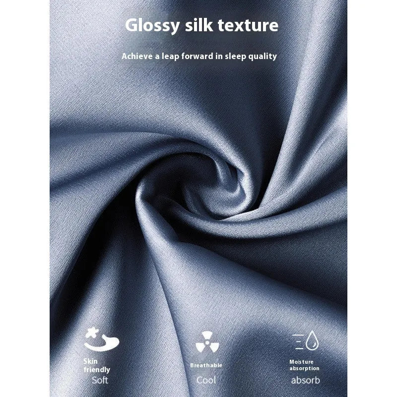 Men's ice silk three-piece home wear set with shorts and trousers in thin summer fabric