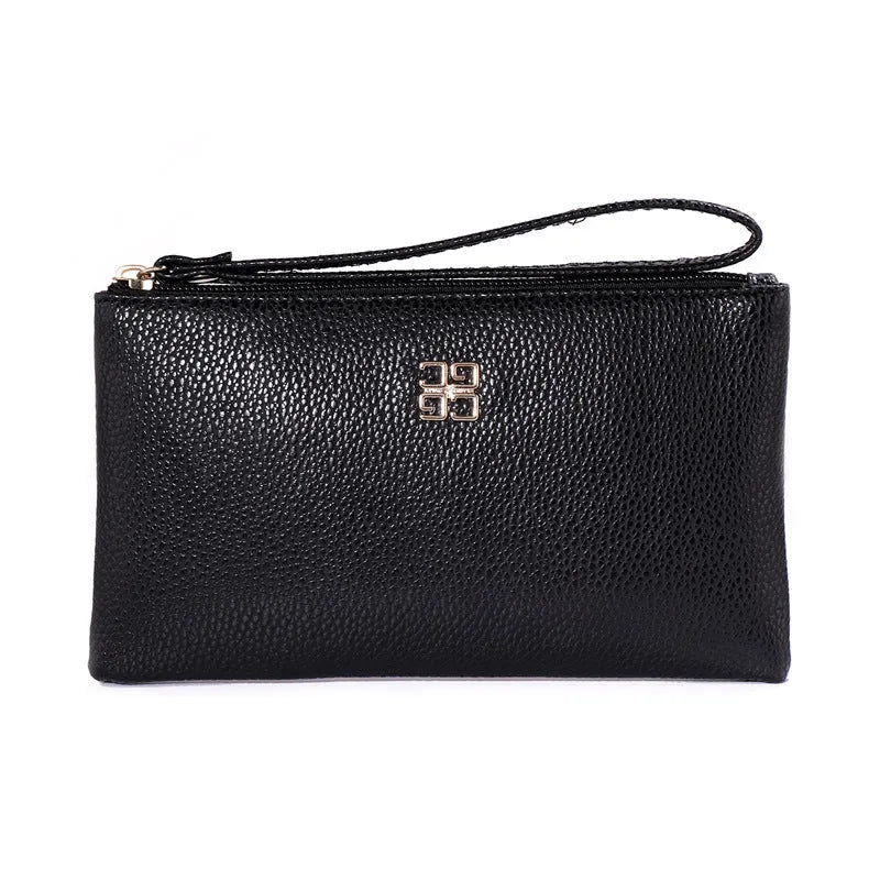 Long 55-inch PU leather wallet handbag with zipper closure in multiple colour options