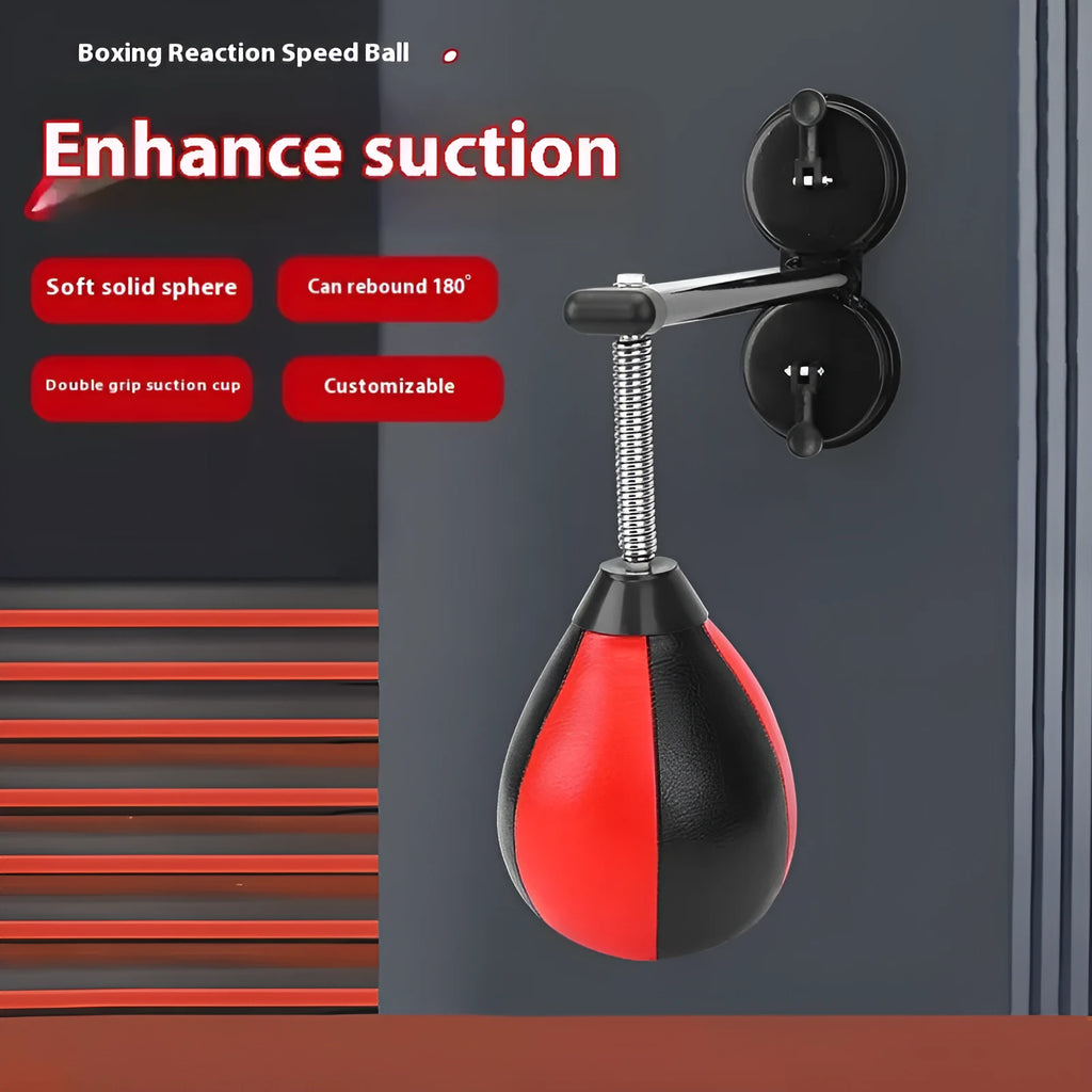 Pear-shaped hanging punching ball for home boxing training with suction cup mount