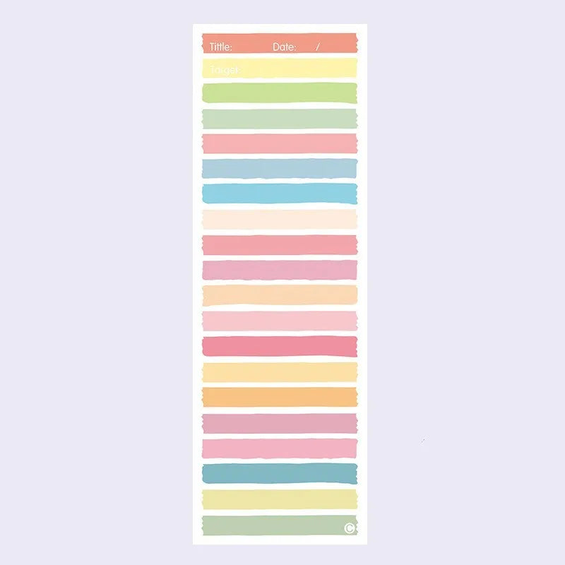 Colourful cartoon student notepad in plastic case with sticky notes, showing bear and striped design options