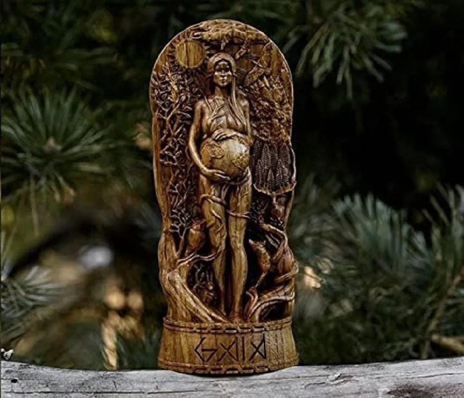 Small resin Greek goddess statue for altar or garden decor in three colour choices.