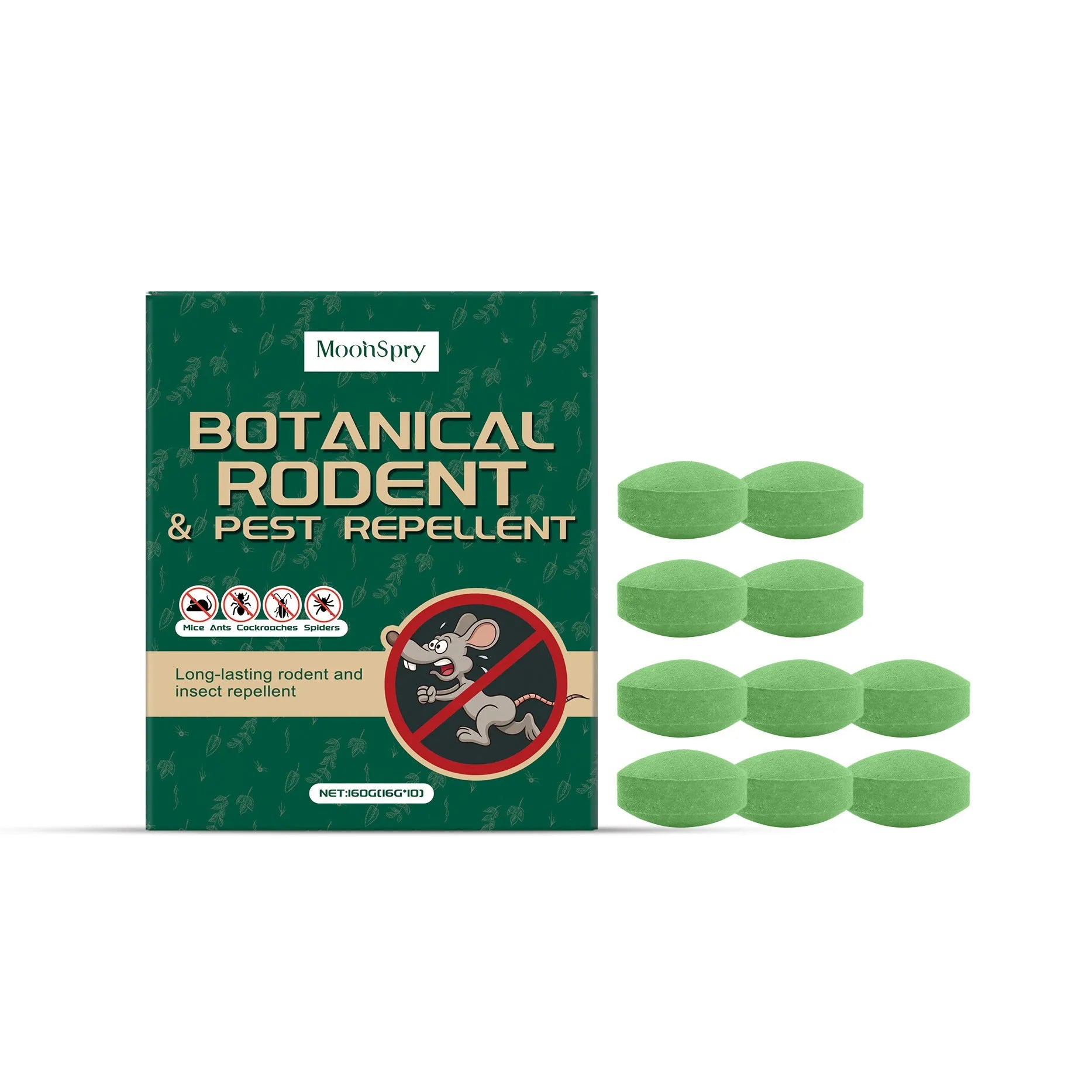 Rodent repellent pills in mesh bags for warehouse and household protection against mice