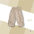 Unisex children cargo pants in solid colour with multiple pockets, suitable for heights 80-150 cm