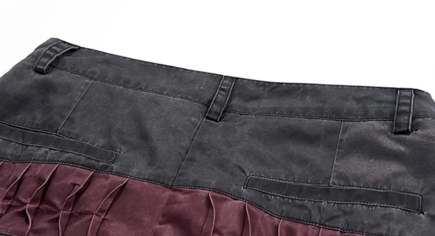 Korean style wide-leg summer pants for boys in black and grey solid colours.
