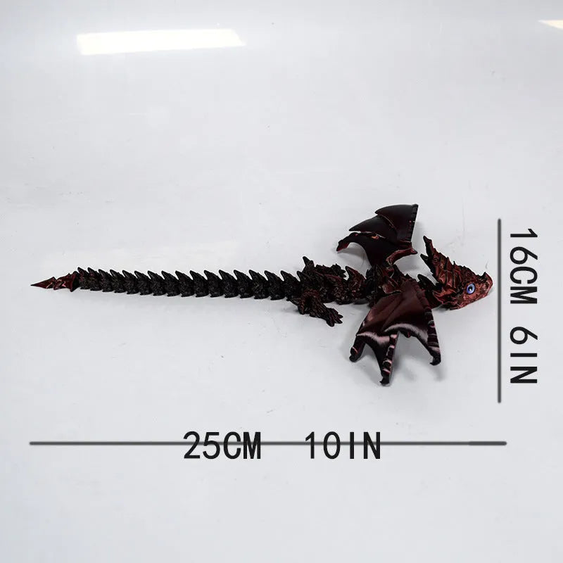 PLA flying dragon wings toy decoration with printed design in multiple colour options