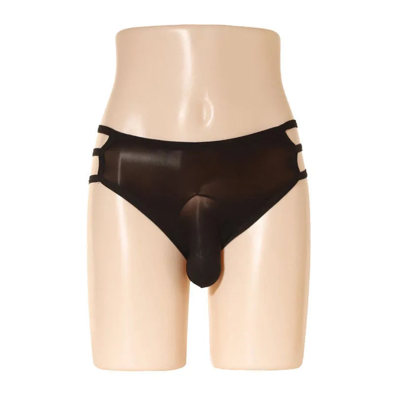 Men's transparent nylon elephant nose shorts in multiple colours with mid waist design