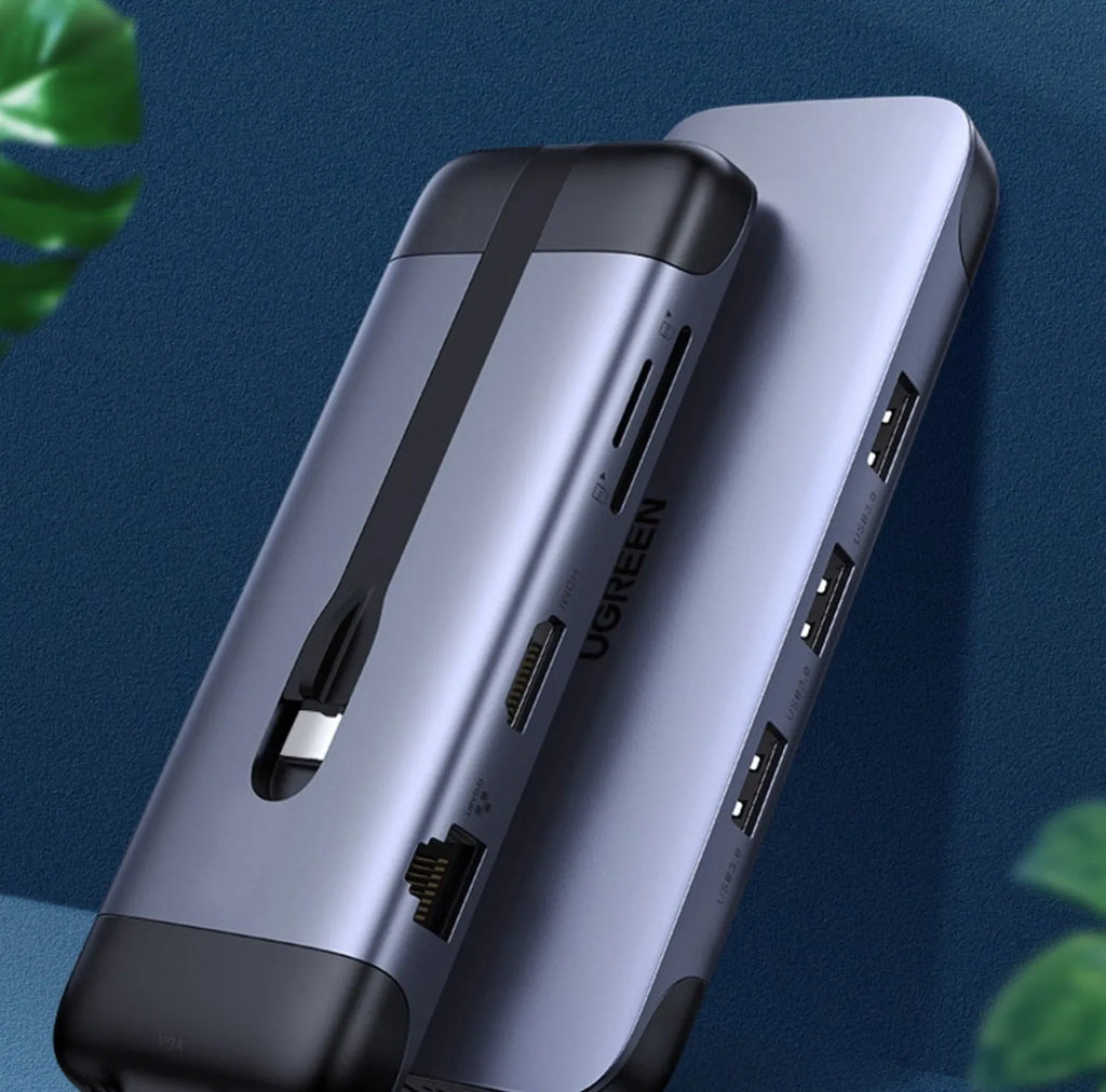 USB C expansion dock adapter with HDMI, USB 3.0 ports and optional Ethernet connectivity
