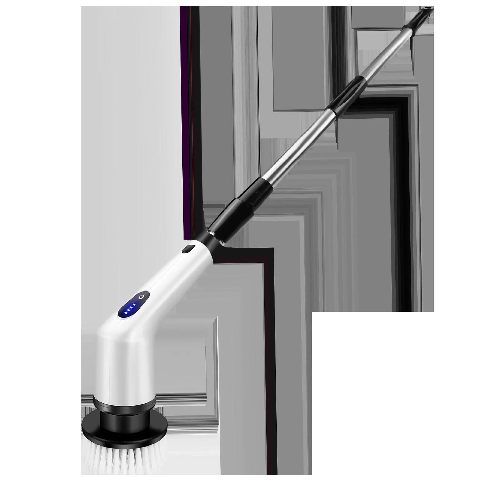 White lithium rechargeable handheld cleaning ball with rotating brush on a hard floor.