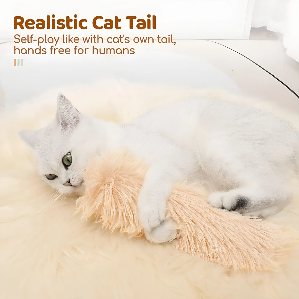 Soft plush cat toy pillow in four colours measuring 27cm by 10cm