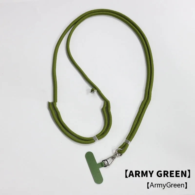 General drop-resistant phone lanyard clip with 160cm nylon strap in multiple colour options on white background