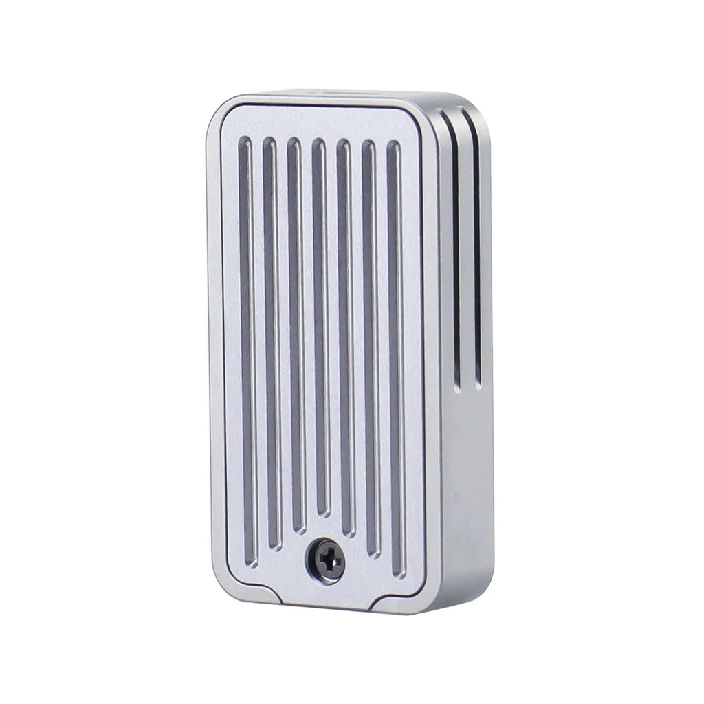 Silver aluminium alloy M.2 SSD enclosure measuring 5.2cm with dual protocol support