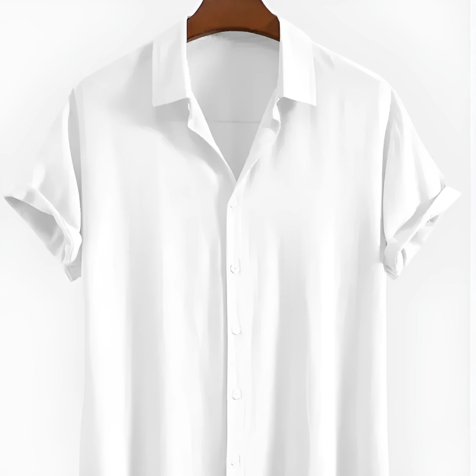 Men's loose fit casual cardigan in polyester with short sleeves available in black, green and white colours