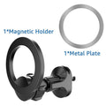 Black magnetic car air vent phone holder with O-ring bracket for mobile devices up to 6.8 inches