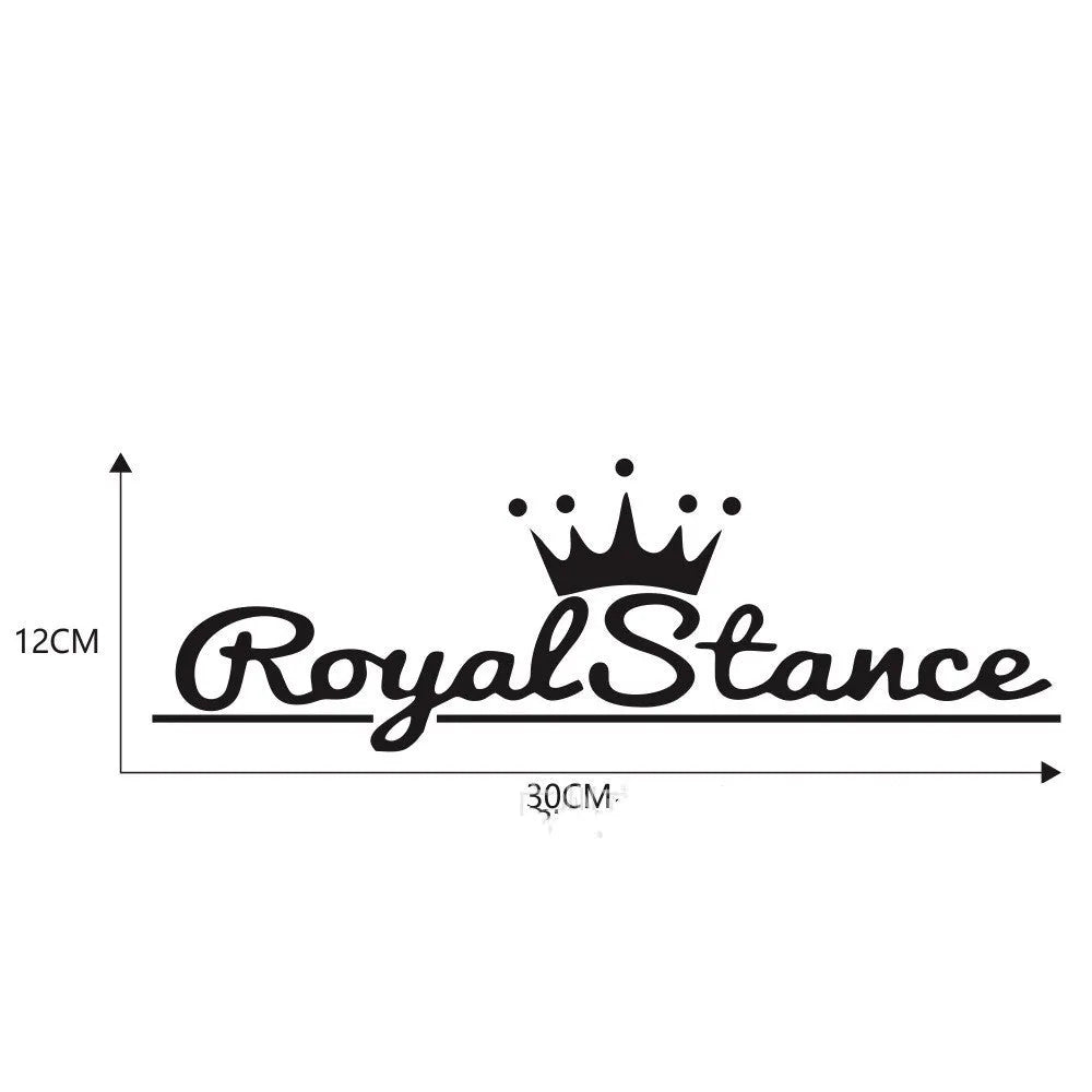 Reflective crown car sticker on vehicle window showing 30x12cm dimensions and colourful design