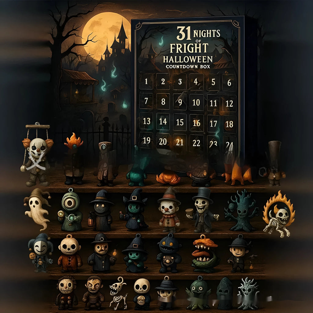 Halloween countdown blind box with resin doll advent calendar collectible for horror-themed celebrations
