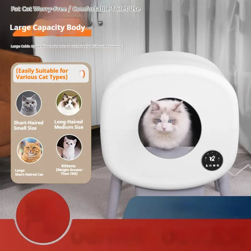 Automatic self-cleaning cat litter box with intelligent sensor system