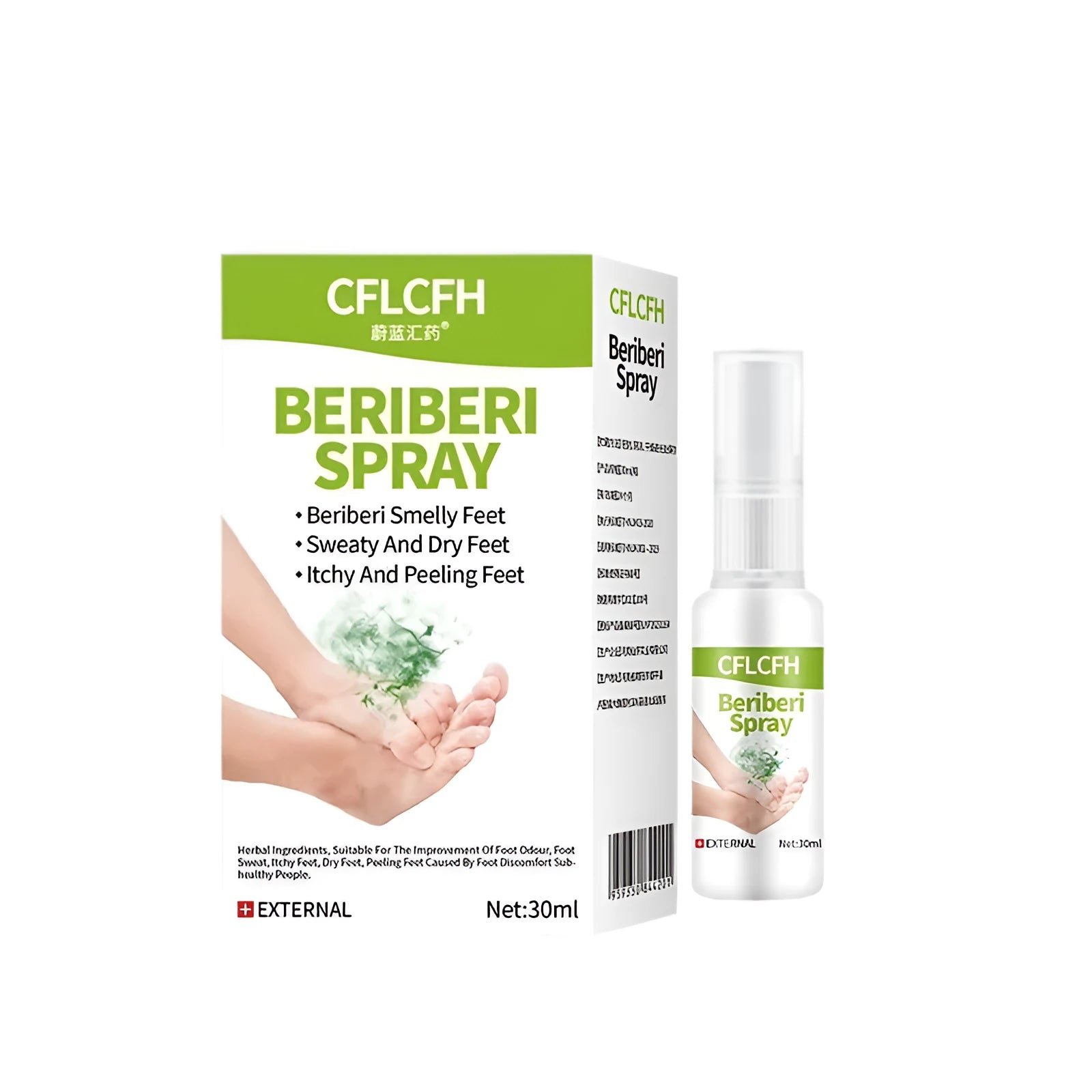 30ml foot odour spray bottle for freshening feet and shoes