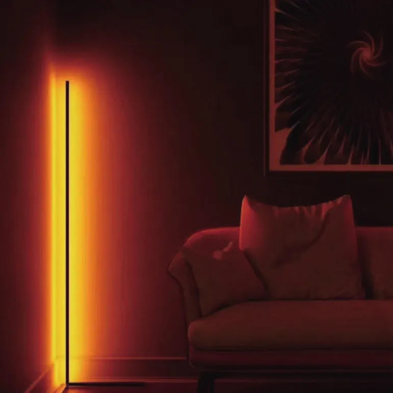 Black RGB floor lamp with music sync and aluminium alloy stand