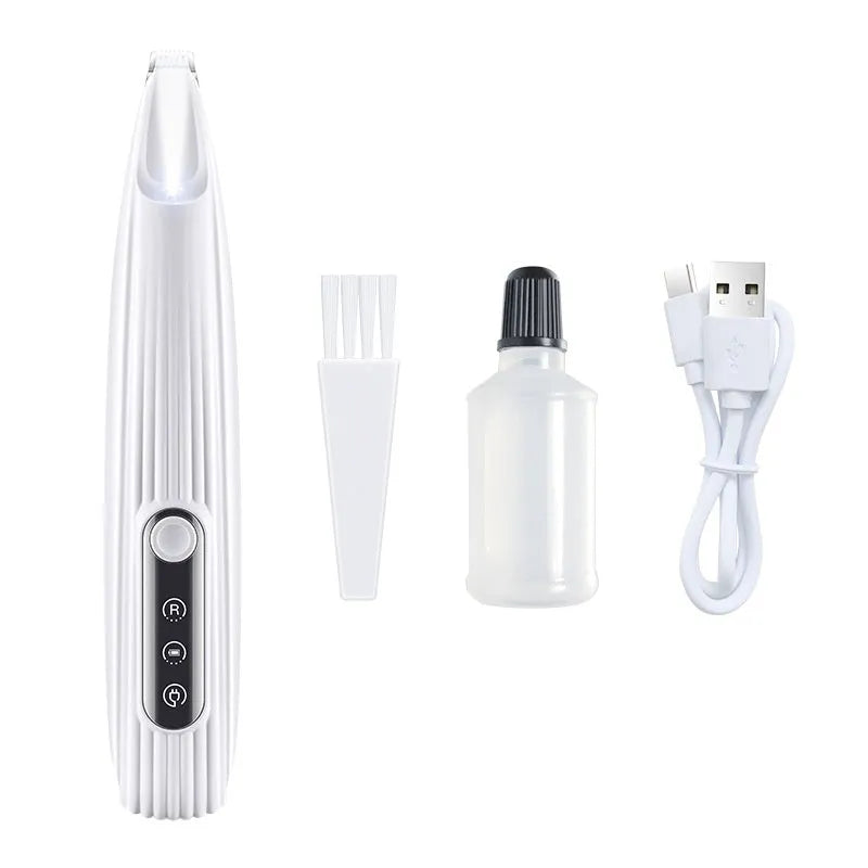 White Pets Efficient LED electric pet clipper for dog and cat foot hair trimming with waterproof design
