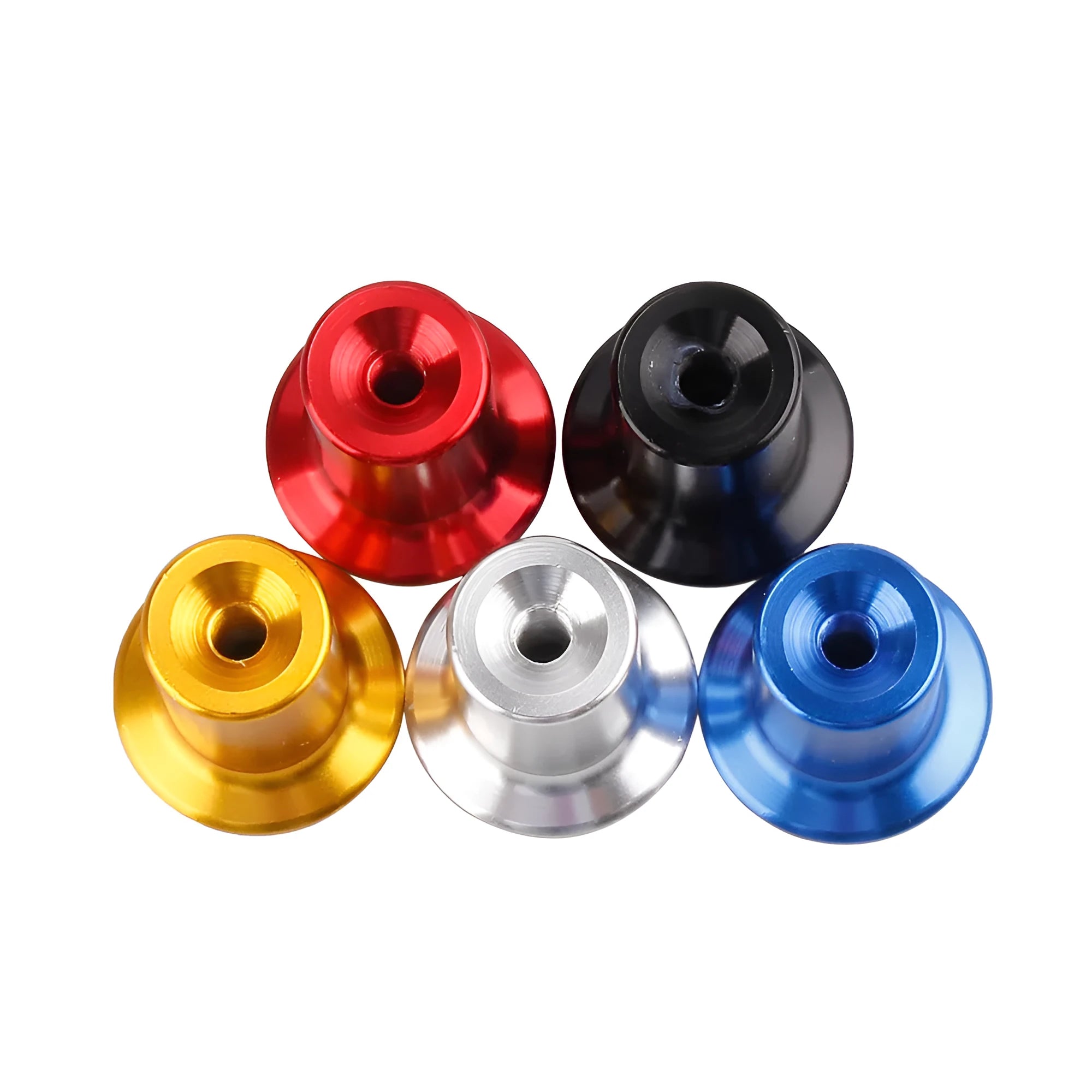 Aluminium alloy handbrake button cap for car modification in multiple colours.